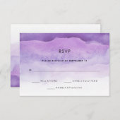 Aquarelle violet Waves | Réponse du RSVP de mariag (Devant / Derrière)