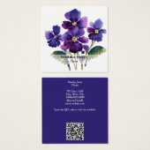 Aquarelle Violets Carte de visite (Devant & derrière)