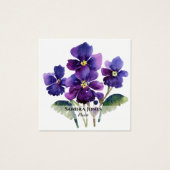 Aquarelle Violets Carte de visite (Devant)