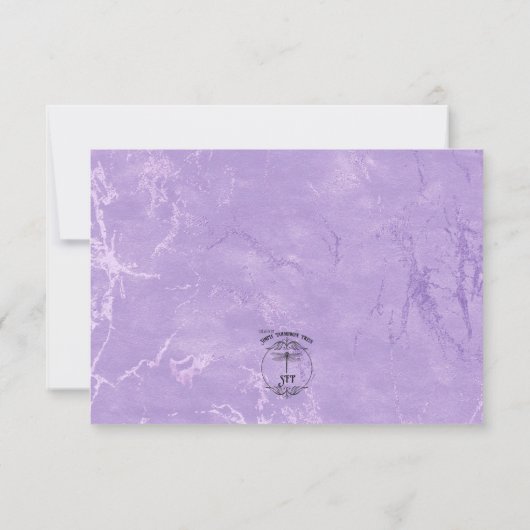 Aquarelle Violets Mariage Enregistrer la carte Dat (Dos)