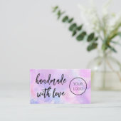 Aquarelle violette Carte de visite mou (Debout devant)