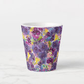 Aquarelle violette Daze Moderne Mug Floral (Devant)