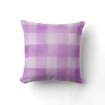 Aquarelle violette En vichy Oreiller à lancer