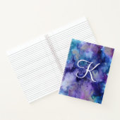 Aquarelle violette et bleu Galaxy Carnet initial (Intérieur)
