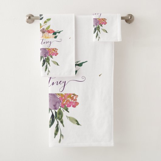 Aquarelle violette et rouge florale personnalisée (En situation)