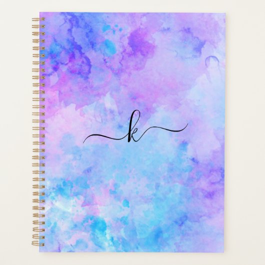Aquarelle violette et turquoise (Devant)