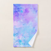 Aquarelle violette et turquoise (Serviette à main)