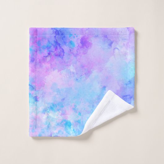 Aquarelle violette et turquoise (Gant de toilette)