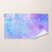 Aquarelle violette et turquoise (Serviette à main)