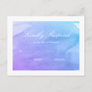 Aquarelle violette et Turquoise RSVP