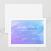 Aquarelle violette et Turquoise RSVP (Devant / Derrière)