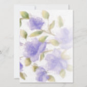 Aquarelle violette Faire-part de mariage florale (Dos)