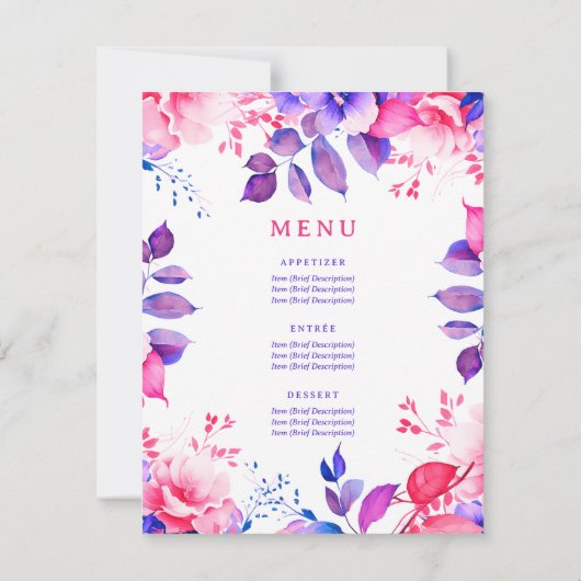 Aquarelle violette Floral 80 Programme d'anniversa (Dos)