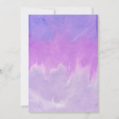Aquarelle violette Floral Boho invitations de mari (Dos)