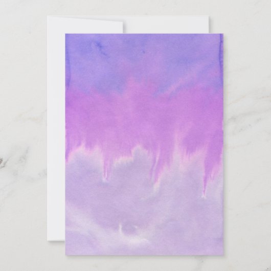 Aquarelle violette Floral Boho invitations de mari (Dos)