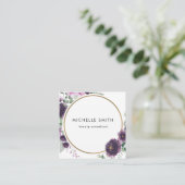 Aquarelle violette Floral Carte de visite moderne (Debout devant)