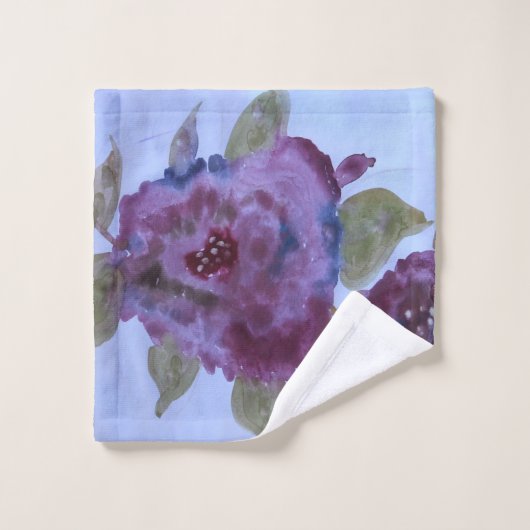 Aquarelle violette Florale (Gant de toilette)