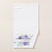 Aquarelle violette florale personnalisée (Serviette à main)