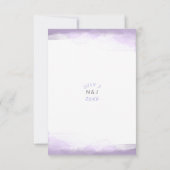 Aquarelle violette Lavender Mariage moderne RSVP (Dos)