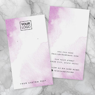Aquarelle violette logo personnalisé carte d'affic