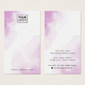 Aquarelle violette logo personnalisé carte d'affic (Devant & derrière)