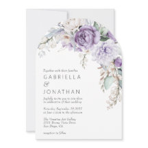 Aquarelle violette moderne Faire-part de mariage f