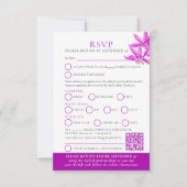Aquarelle violette orchidée mariage RSVP QR code (Devant)