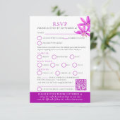 Aquarelle violette orchidée mariage RSVP QR code (Debout devant)