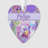 Aquarelle violette Panseuse Jolie Fleur Florale (devant)