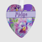 Aquarelle violette Panseuse Jolie Fleur Florale (devant)