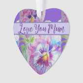 Aquarelle violette Panseuse Jolie maman Fleur Flor (devant)