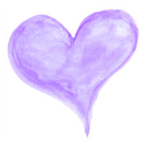 Aquarelle violette peinte à la main Coeur