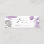 Aquarelle violette Roses Floral Mini Carte de visi (Devant)