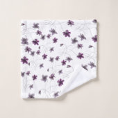 Aquarelle violette sauvage peinte à la main (Gant de toilette)