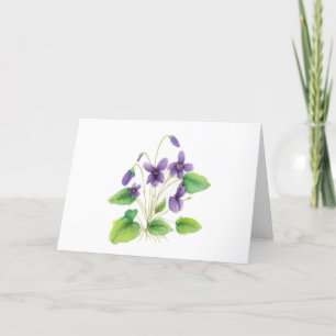 Aquarelle Violettes Carte de remerciements
