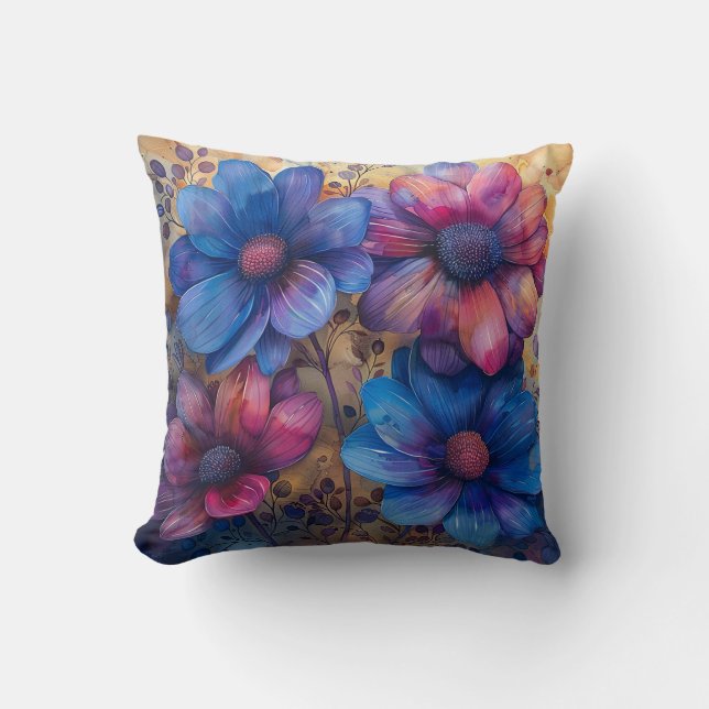Aquarelle vive Coussin floral (Recto)
