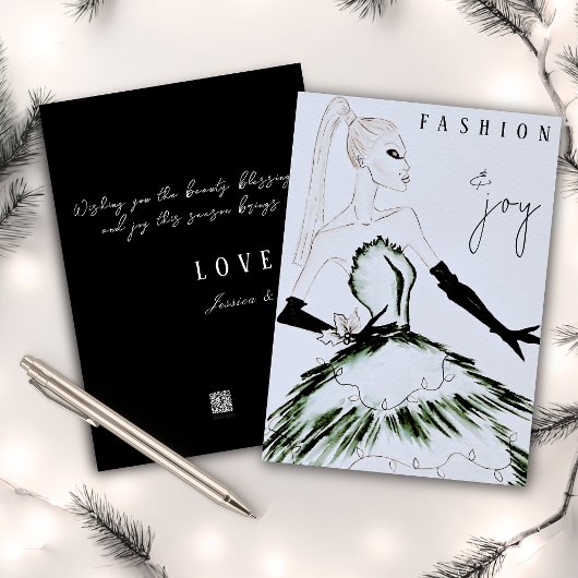 Aquarelle Vogue Mode Modèle Noël
