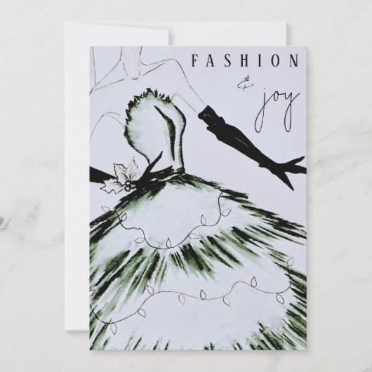 Aquarelle Vogue Mode Modèle Noël (Devant)