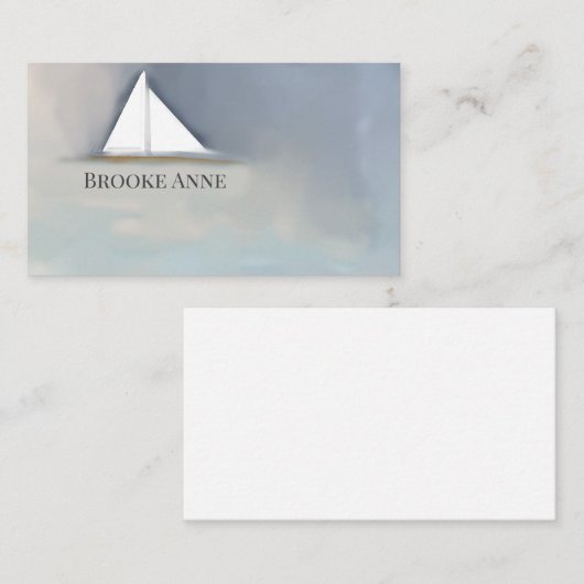 Aquarelle, Voilier, Art, Carte de visite (Devant / Derrière)