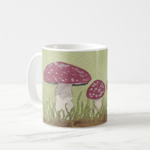 Aquarelle Voler Agari Champignons Café Mug