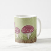 Aquarelle Voler Agaric Champignons Café Mug (Devant droit)