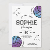 Aquarelle Voleyball Invitation Anniversaire (Devant)