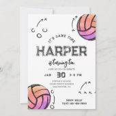 Aquarelle Voleyball Invitation Anniversaire (Devant)