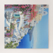 Aquarelle vue du puzzle de Santorin (Horizontal)