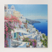 Aquarelle vue du puzzle de Santorin (Vertical)