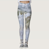 Aquarelle Wave Break Leggings d'art Abstrait (Devant)