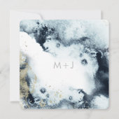 Aquarelle Waves Photo Enregistrer la carte Date (Dos)