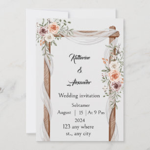 Aquarelle Whimsical avec Faire-part de mariage dou