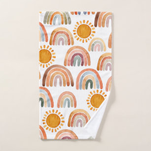 Aquarelle Whimsical Boho Rainbow et Sun Kids