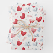 Aquarelle Whimsical Coeurs et Motif Feuille (En situation)